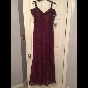 Long Maroon Sparkle Gown
